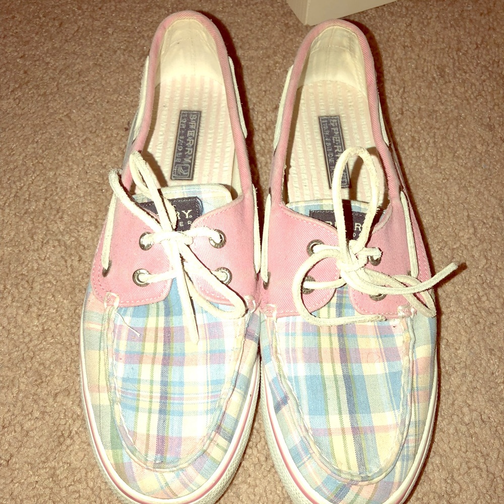 Pink and Plaid Sperry Topsiders